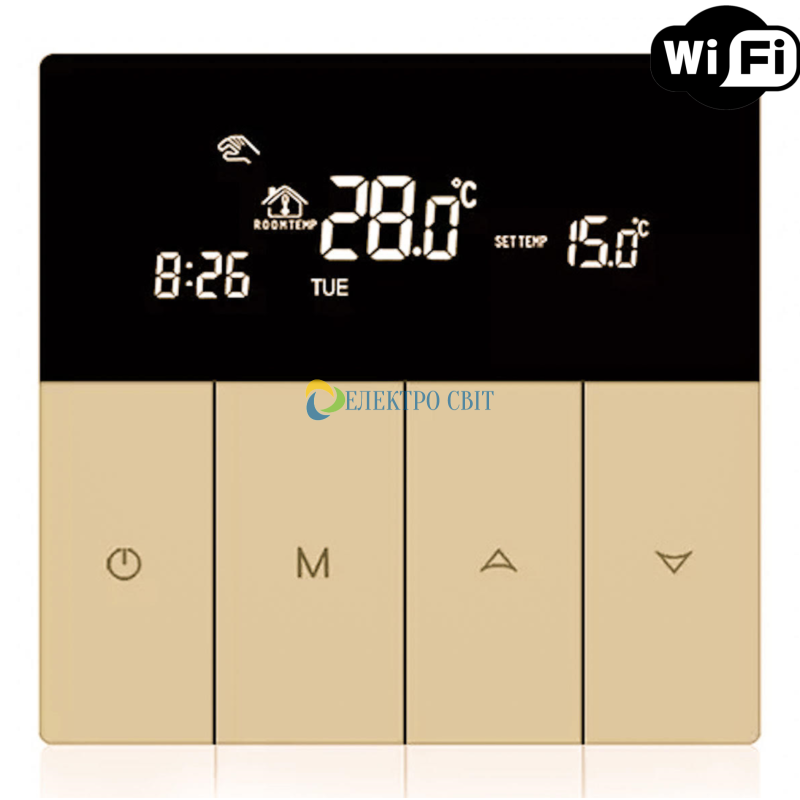 Wi-Fi терморегулятор Ecoset TGP 51 з датчиком підлоги 3м ( кремовий )